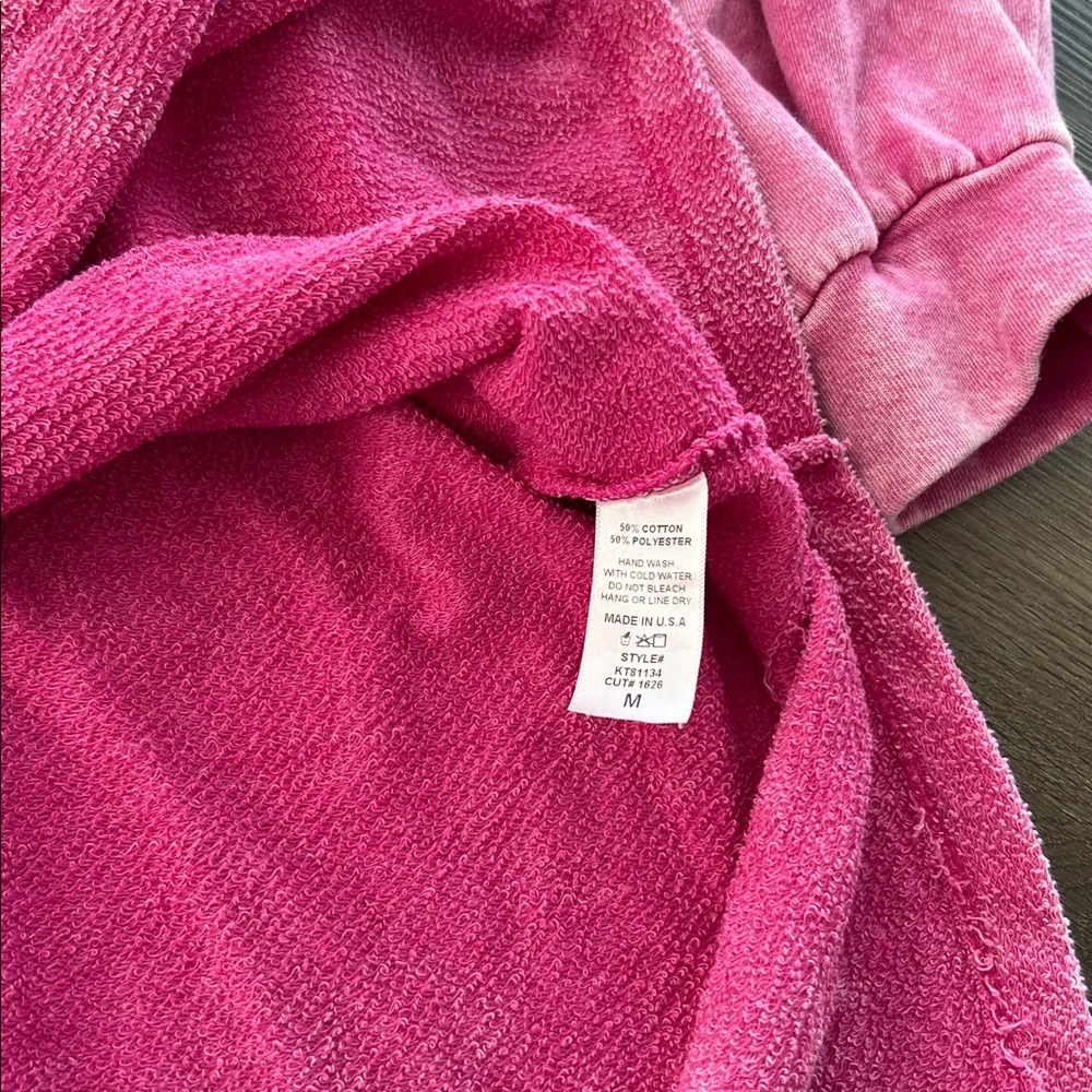 Women's Acid Wash Pink Hoodie - Picture 3 of 3